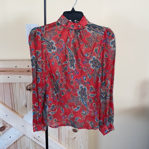 XS/Small Icons Objects Of Devotion The Tess Mcgill Mock Neck Blouse - Picture 6 of 6